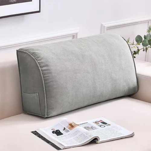 Vista 9 de Almohada de cuña para cabecero de lectura, para sentarse en la cama, cojín triangular para respaldo, soporte lumbar y espalda, almohadas tapizadas