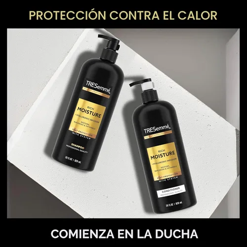 Vista 4 de TRESemmé Champú y acondicionador Rich Moisture 2 unidades de humedad rica para cabello seco formulado con vitamina E y biotina, 28 onzas