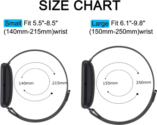 Vista 7 de Bandas de metal compatibles con Fitbit Versa 3/Versa 4/Fitbit Sense/Sense 2 para mujeres y hombres, correa de malla de acero inoxidable transpirable