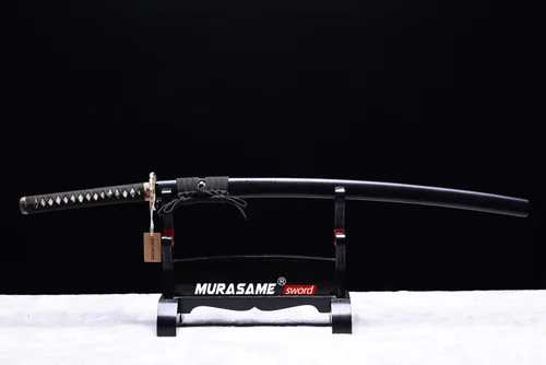 Vista 9 de MURASAME Katana Sword T10 - Maquinilla de afeitar de acero templado de 41 pulgadas, hoja afilada, espiga completa hecha a mano