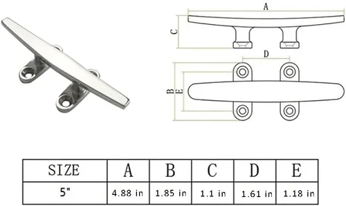 Vista 3 de Tacos de acero inoxidable 316 para yate, kayak, barco, amarre, accesorios y decoración, 5 pulgadas, paquete de 2