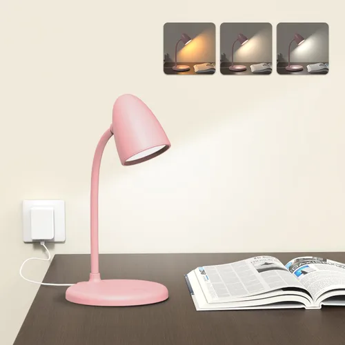 Lámpara de escritorio LED RORENSE para hogar y oficina, 3 colores de luz, lámpara de mesa, luz de lectura regulable para mesita de noche, lámpara de