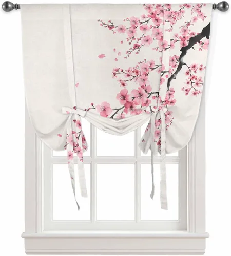 Vista 9 de Cortina de ventana con diseño de hojas verdes limón amarillas, cortinas ajustables de 34 x 45 pulgadas para sala de estar, dormitorio, cafetería