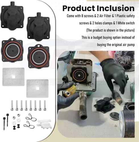 Vista 6 de Kit completo de reconstrucción de bomba de aire HP60/80 para aireadores Hiblow HP 80, HP 60, HP-80-0110, con interruptor blanco