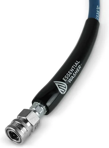 Vista 8 de Essential Washer Manguera azul para lavadora a presión de 100 pies con accesorios de conexión rápida 3/8 y salida giratoria 360 4000 PSI