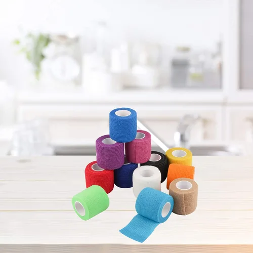 Vista 7 de Paquete de 24 vendas cohesivas autoadhesivas de 2 pulgadas x 5 yardas, cinta de primeros auxilios, cinta autoadhesiva elástica, atlética, cinta