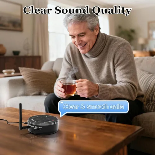 Vista 7 de PebblePulse Amplificador de timbre para teléfono celular, tono de llamada fuerte de 120 dB con alerta de flash LED, conexión automática Bluetooth