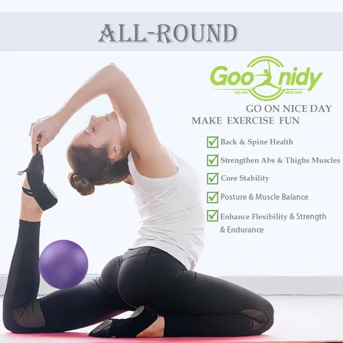 Vista 3 de Soft Pilates Yoga Ball, Small Exercise Ball, Mini Rubber Workout Equipment