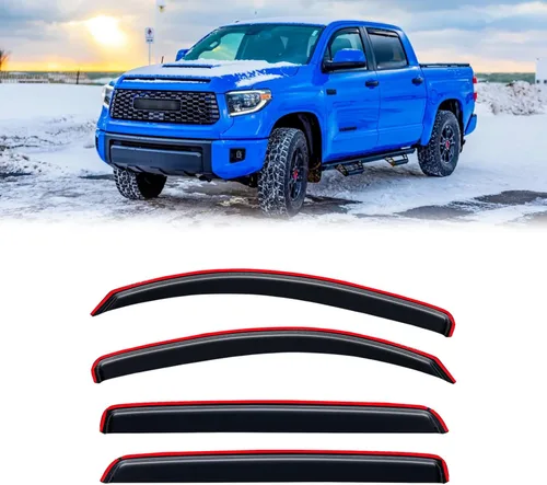 Vista 39 de Visor de ventana para Toyota Tacoma de cabina doble 2005-2015, protectores de lluvia de canal abierto, deflector de ventilación, protector solar