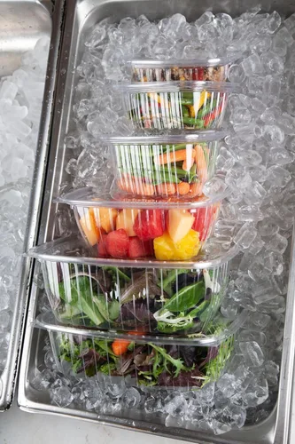 Vista 10 de ECO PRODUCTS Contenedores de delicatessen compostables de 12oz transparentes rectangulares con tapas, caja de 300, para preparación de comidas