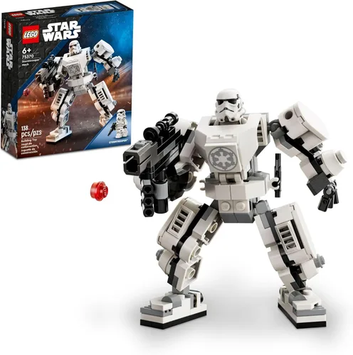LEGO Star Wars Stormtrooper Mech 75370 Star Wars coleccionable para niños, esta figura de acción de Star Wars para construir cuenta con una cabina,