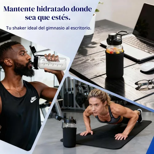 Vista 6 de Neodaco Botella de agua de vidrio inodoro de 24 onzas, botella de jugo