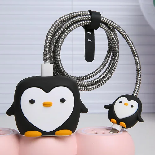 Vista 13 de Funda de Cargador Compatible con iPhone Adaptador de Corriente USB-C de 20W Cargador Diseño de Dibujos Animados Lindo en 3D Funda de Cargador