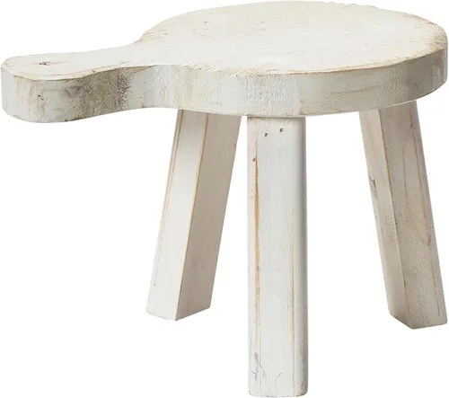 Vista 20 de Creative Co-Op Pequeño pedestal de madera con mango