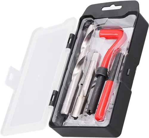 Kit de reparación de roscas, 15 unidades/juego M14x1.1.969 in HSS Kit de herramientas de reparación de roscas de acero inoxidable compatible con