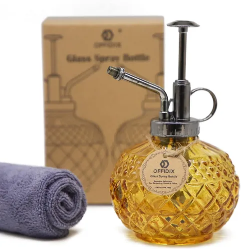 Vista 11 de OFFIDIX Plant Mister, Botella de spray de vidrio vintage, Flor Mister 300ML Botella pequeña de riego con bomba de plástico en la parte superior