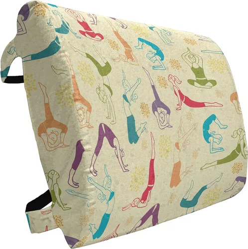 Vista 53 de Ambesonne Almohada de viaje para pizza, con patrón dibujado a mano, menú de pizzería, comida rápida, deliciosa comida gourmet, accesorio de viaje