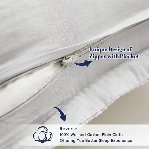 Vista 404 de PHF - Fundas de almohada 100% algodón con tejido gofre europeo, 26 x 26 pulgadas, 2 unidades para decoración elegante del hogar, para cama, sin