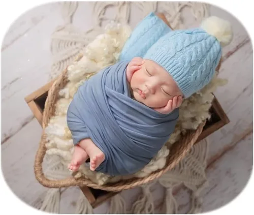 Vista 3 de Coberllus Accesorios de fotografía para recién nacidos, manta elástica sin arrugas para niños y niñas