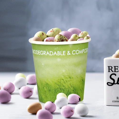 Vista 3 de Yes!Fresh Vasos de papel desechables de 4 onzas para bebidas calientes, ecológicos, mini vasos de papel para fiestas, pícnics, barbacoas, viajes