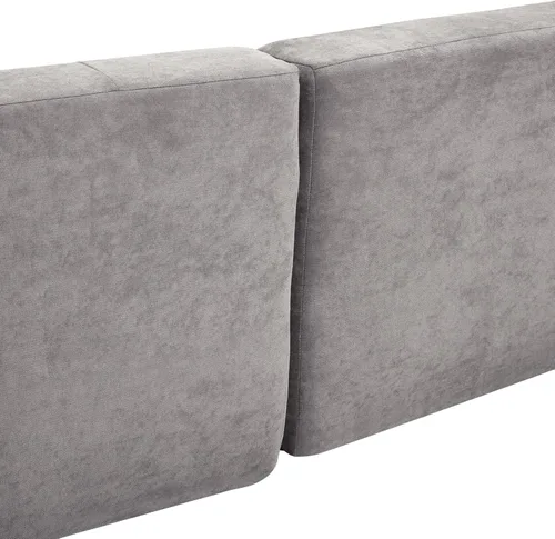 Vista 52 de Sofá modular de felpilla con tapicería en forma de L, sofá modular de 4 asientos con otomana extraíble y 5 almohadas para sala de estar, apartamento