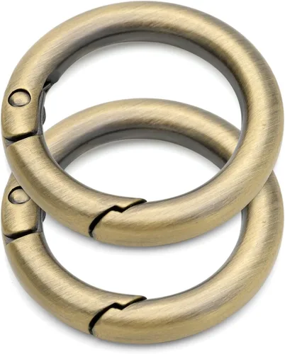 CRAFTMEMORE 2 anillos tóricos de 1 1/2 pulgadas, clip de resorte, apertura de resorte, mosquetón con cierre redondo, hebilla para monedero, hardware