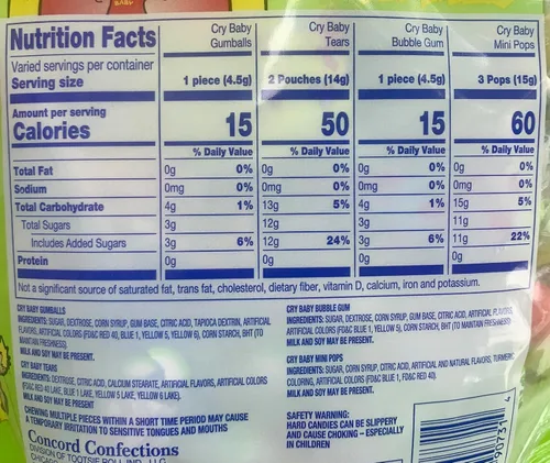 Vista 2 de Cry Baby Extreme Sour Mix, surtido de bolas de chicle, caramelos ácidos, chicles de mascar y mini pops, 11 onzas