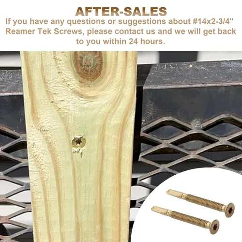 Vista 4 de Tornillos autoperforantes de metal a madera, tornillos autoperforantes T-30 Torx de cabeza de estrella #14x2-3/4 pulgadas para plataformas planas