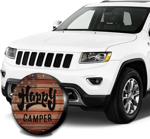 Vista 4 de Cubierta de neumático portátil de poliéster universal para rueda de repuesto para remolque, RV, SUV, camión, accesorios de remolque de viaje, 14