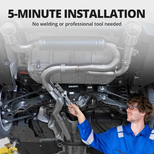 Vista 6 de EVIL ENERGY 2.25 pulgadas abrazadera de escape, 2 1/4" abrazadera de banda de junta de extremo manga acoplador de acero inoxidable para tubos