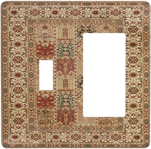 Vista 44 de Azulejos Negros Texturas Modernas Retro Marruecos 1 Gang Cubierta de Interruptor de Luz Sin Dispositivo Placa de Pared en Blanco Decorativa Placa