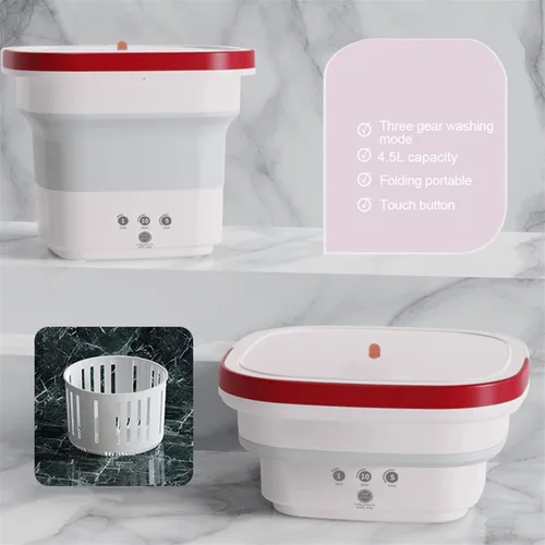 Vista 4 de ADIOLI Clothes Washing Machines Portable Mini Washing Machine Foldable with Dryer Turbo Washer Ultrasonic Underwear Drying Cleaning Machines Home