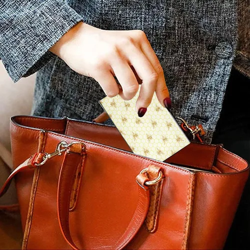 Vista 5 de senya Honey Bee - Tarjetero para tarjetas de visita para hombres y mujeres, diseño delgado, tarjetero de bolsillo, tarjetero, caja para tarjetas