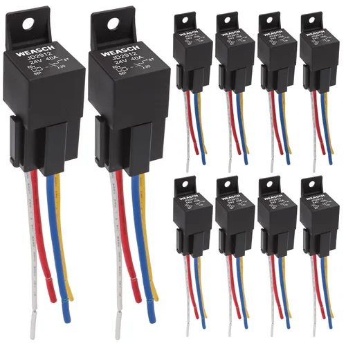 Vista 19 de Paquete de 2 arneses de relé para automóvil JD1912, 12V 40A, SPST de 4 pines, enchufes de arnés de 12 AWG, interruptores y arrancadores