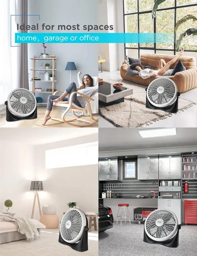 Vista 6 de BLACK+DECKER Ventilador de piso de alta velocidad, ventilador independiente de 15.6 pulgadas de diámetro, 5 aspas de plástico, 3 velocidades, ajuste