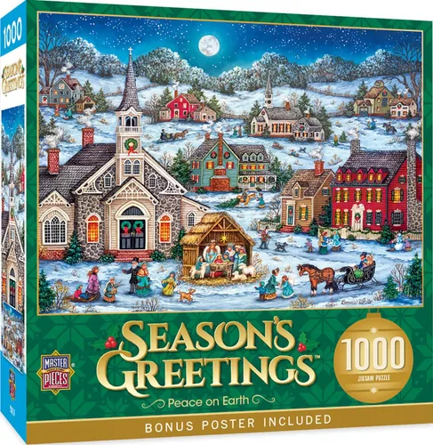 Vista 13 de MasterPieces Rompecabezas de Navidad de 1000 piezas, granja de árboles navideños, 19.25 x 26.75 pulgadas