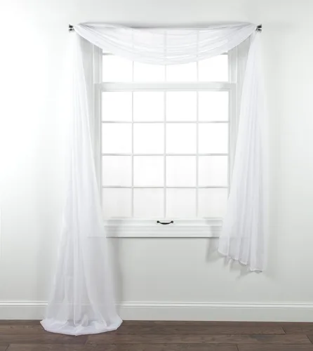 Vista 54 de Stylemaster Elegance Cenefa recta de gasa transparente, 60 x 14 pulgadas, color dorado