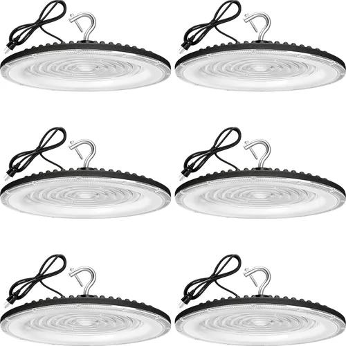 XYCN Paquete de 6 luces LED UFO de 200 W, IP66 impermeable, 120 VAC, 30500 LM, 5000 K, iluminación comercial de bahía diurna, 850 W MH/HPS con