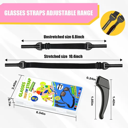Vista 2 de SMARTTOP kids eye glass Strap with storage box No Tail sunglass Strap Eyeglass Holder Around Neck-Adjustable Eyewear Retainer