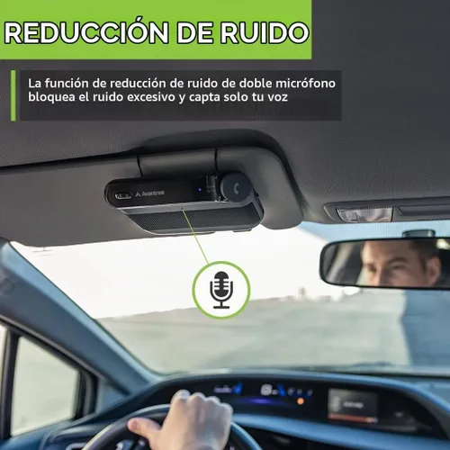 Vista 2 de Avantree Roadtrip - Altavoz Bluetooth para automóvil y transmisor FM inalámbrico 2 en 1 para transmitir audio del teléfono celular al altavoz