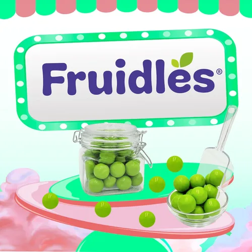 Vista 5 de Fruidles Bolas de goma con sabor a frutas, golosinas de bufé de dulces, repuestos de tamaño de máquina, certificado Kosher Parve, 1 pulgada