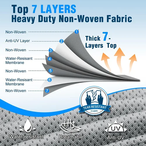 Vista 3 de Mofeez Funda para caravana, cubierta de remolque de viaje de 16 a 18 pies, resistente de 7 capas superior anti-UV, resistente al viento