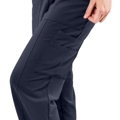 Vista 3 de ave Scrubs - Pantalones médicos para mujer, Pacific Ave, pantalones de uniforme médico adelgazante de pierna recta, bolsillos tipo cargo, ideales