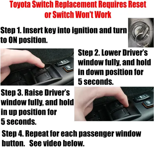 Vista 6 de SWITCHDOCTOR Interruptor maestro de ventana para Toyota Tacoma 2005-2011 (doble cabina, camión, 84820-04031, alimentación, control, botón)