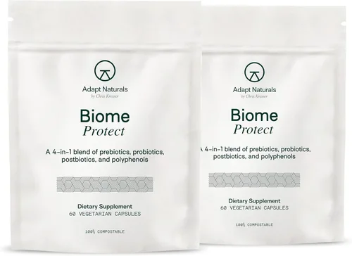 Vista 10 de Adapt Naturals - Prebióticos 4 en 1 para proteger el bioma, suplemento de probióticos, postbióticos y polifenoles para microbioma, salud intestinal