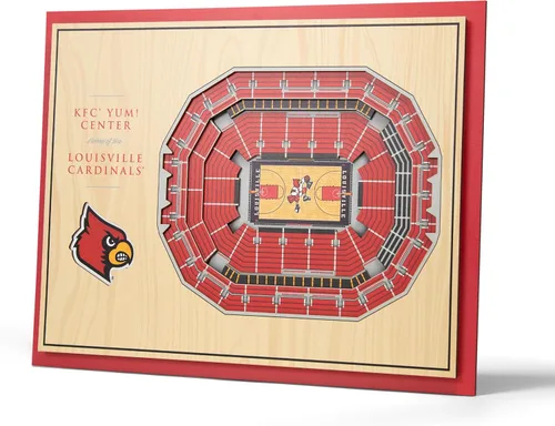 Vista 36 de YouTheFan - Póster para pared de la NCAA, vista de estadio en 3D de 5 niveles, Marrón