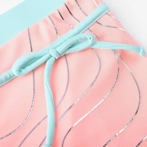 Vista 6 de JerrisApparel - Traje de baño de dos piezas para niñas. Traje de baño tipo tankini (camiseta sin mangas con short).