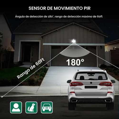 Vista 5 de Sensor de movimiento, detector de movimiento de repuesto de 180 grados, tiempo ajustable y sensibilidad de detección de hasta 60 pies, 3 modos