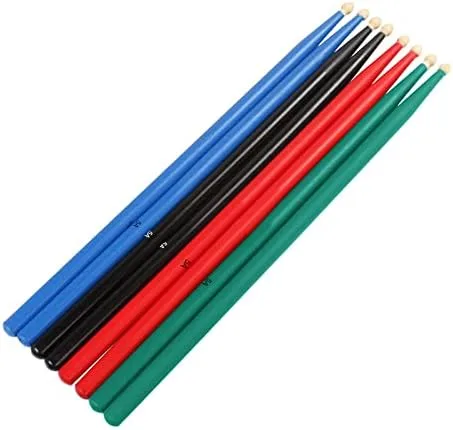 Vista 3 de OriGlam 2 baquetas de batería 5A, con punta de madera de arce, baquetas de banda musical 5A, baquetas de jazz para banda de rock (negro, 2 unidades)