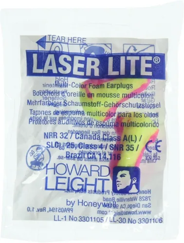 Howard Leight Ll1 Laser Lite Foam Earplugs No Cords, 50 Count